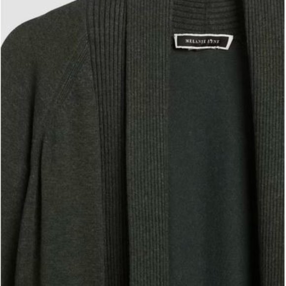 Melanie Lyne: Open Front Knit Cardigan - green - Picture 3 of 6